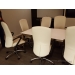Krug ME Series White Leather Meeting Chair with Cantilever Arms